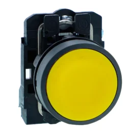 Schneider Push Button Plastic Flush Yellow  Spring Return 1 NO XB5AA51N