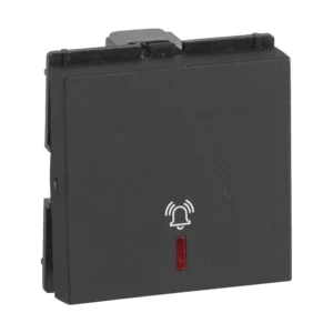 Havells Fabio 10A Mega Bell Push Switch With Indicator Black