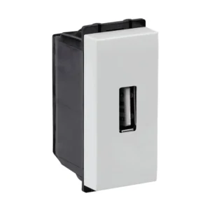 Havells Crabtree Murano USB Charger Socket 2.1A 1M White