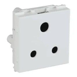 Reo Bliss 6A 3Pin Socket With Shtutter White