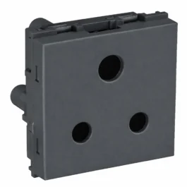 Havells Crabtree Signia 6A 3Pin Shuttered Socket With ISI Marking Grey
