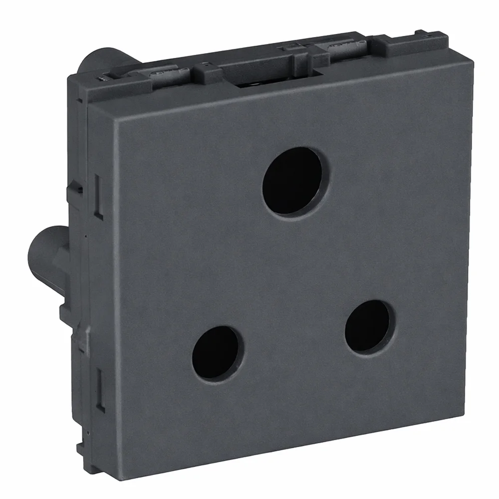 Havells Crabtree Signia 6A 3Pin Shuttered Socket With ISI Marking Grey
