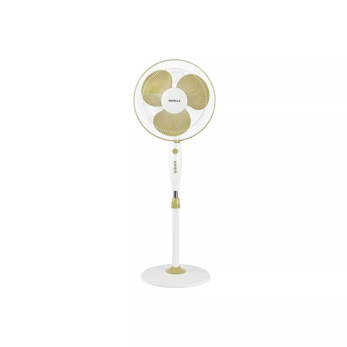 Havells Trendy Pedestal Fan 400mm Golden White ElectricBasket
