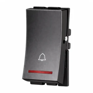 Havells Adiva One Way Bell Push Switch With 6A Indicator Black
