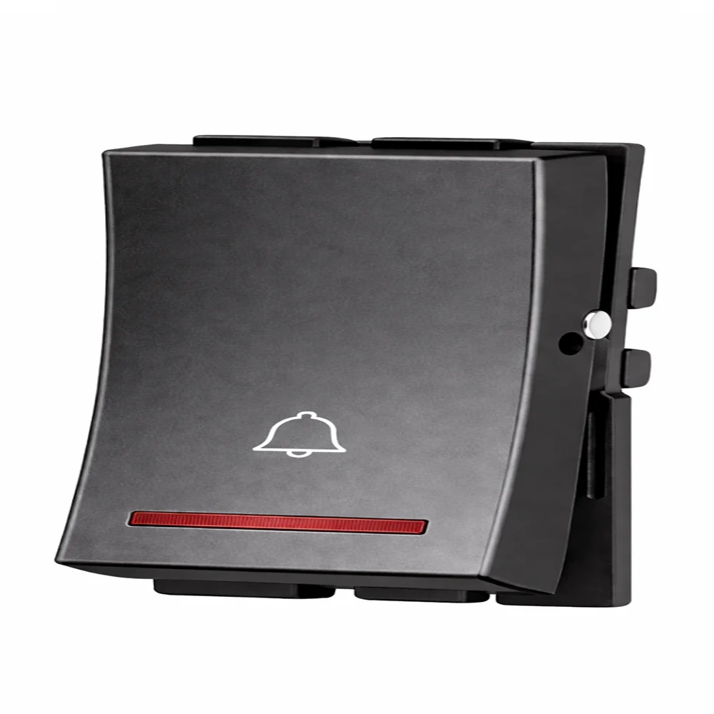 Havells Adiva One Way Mega Bell Push 6A Indicator Black