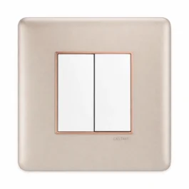 Havells Adiva Modular Combined Plate 6M Champagne Gold With Rose Gold Bezel