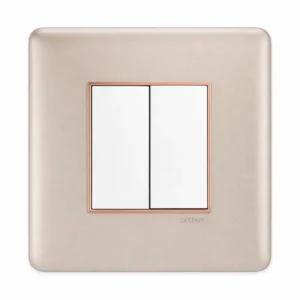 Havells Adiva Modular Combined Plate Horizontal 8M Champagne Gold With Rose Gold Bezel