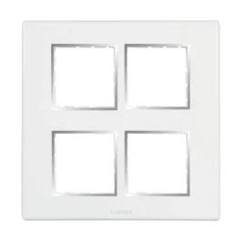 Havells Fabio Frameio Chrome Bezel Modular Combined Sheet 8M Horizontal White