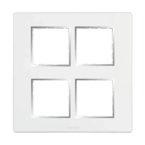 Havells Fabio Frameio Chrome Bezel Modular Combined Sheet 8M Horizontal White
