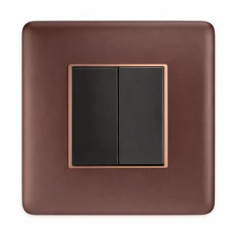 Havells Adiva Modular Combined Plate 3M Rustic Bronze With Rose Gold Bezel