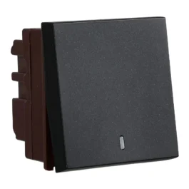 Havells Apogee Mega Bell Push Switch With Indicator 10A Black