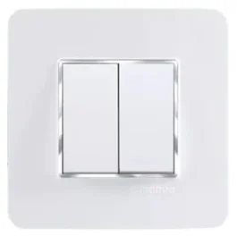 Havells Crabtree Signia Combined Plate PC Chrome Bezel Horizontal 8M White