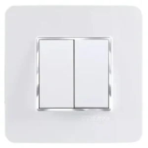 Havells Crabtree Signia Combined Plate PC Chrome Bezel Horizontal 8M White