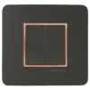 Havells Crabtree Signia Combined Plate Pc Rose Bezel 2M Grey