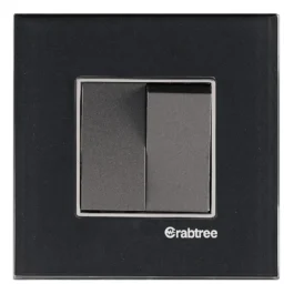 Havells Crabtree Signia Outer Plate Raven Glass 4M Black