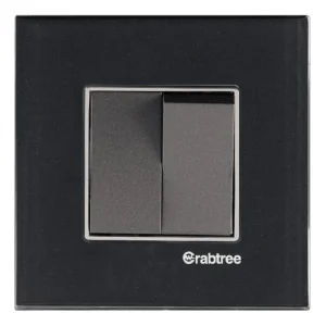 Havells Crabtree Signia Outer Plate Raven Glass 18M Black