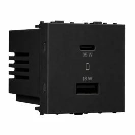 Havells Apogee USB Charging Socket 35W 1C 1A Black