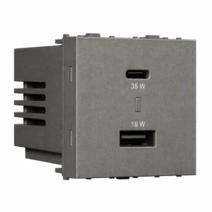 Havells Apogee USB Charging Socket 35W 1C 1A Grey