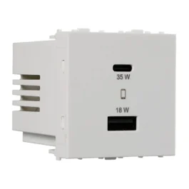 Havells Apogee USB Charging Socket 35W 1C 1A White