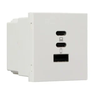 Havells Apogee USB Charging Gan Socket 65W 2C 1A White