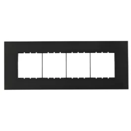 Havells Apogee Plastic Slim Modular Combined Plate Horizontal 8M Black
