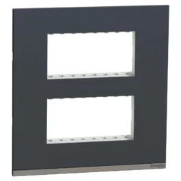 Schneider Unica Pure Modular Combined Plate Square 8M Volcanic Grey