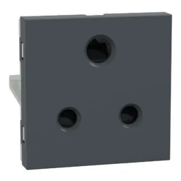 Schneider Unica Pure 6A 3PIN Sockets With Shutter Grey