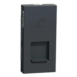 Schneider Unica Pure RJ 11 With Shutter Grey