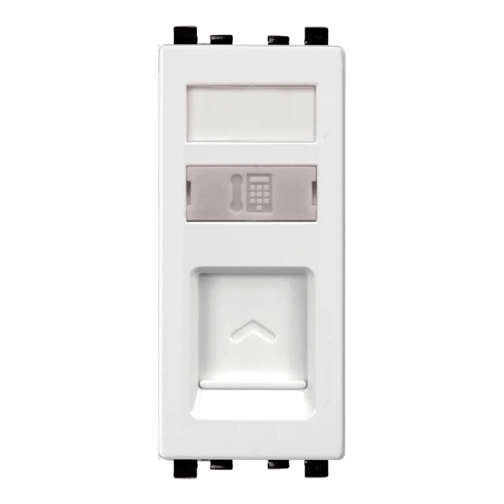 Schneider Zencelo RJ11 Telephone Outlet With Shutter White