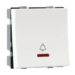 Reo Elegant 6A Mega Bell Push Switch With Indicator White